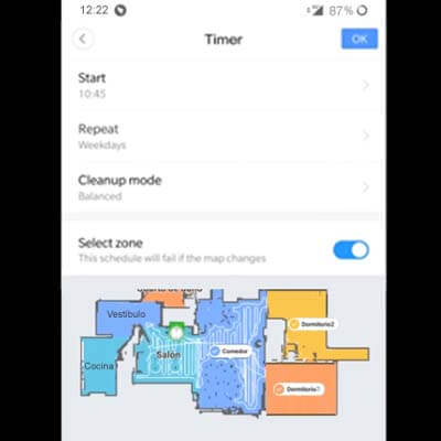 Selección de habitaciones a través de la app